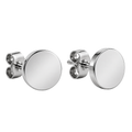 Polished Stainless Steel Round Stud Earrings – Silver | MELLYNGTTON