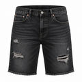 Premium Distressed Denim Shorts – Washed Black | MELLYNGTTON